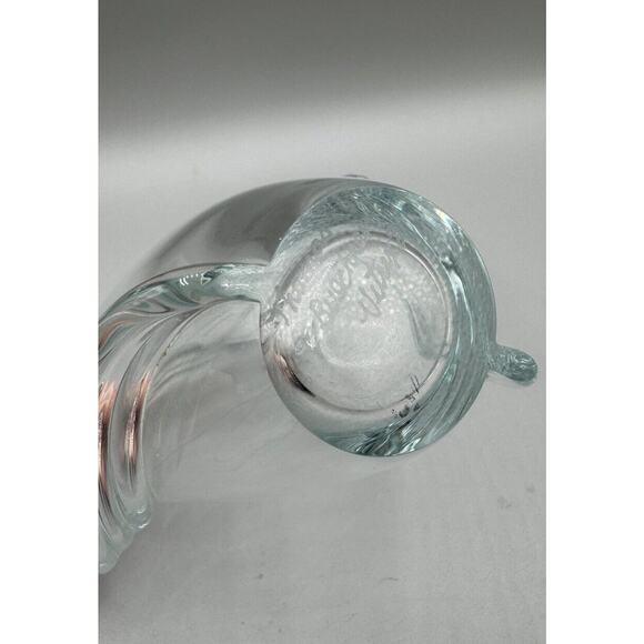 1981 Thomas Buechner Vase Very Light Aqua Clear w/Ribs Vitrix Art Glass Vintage - Picture 7 of 12